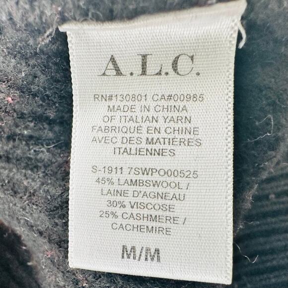 A.L.C. Sammy Puff Sleeve Sweater Size Medium Colorblock Purple Red Wool Cashmere - Picture 7 of 8